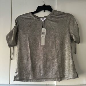 Nicole Miller Metallic Silver Top